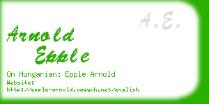 arnold epple business card